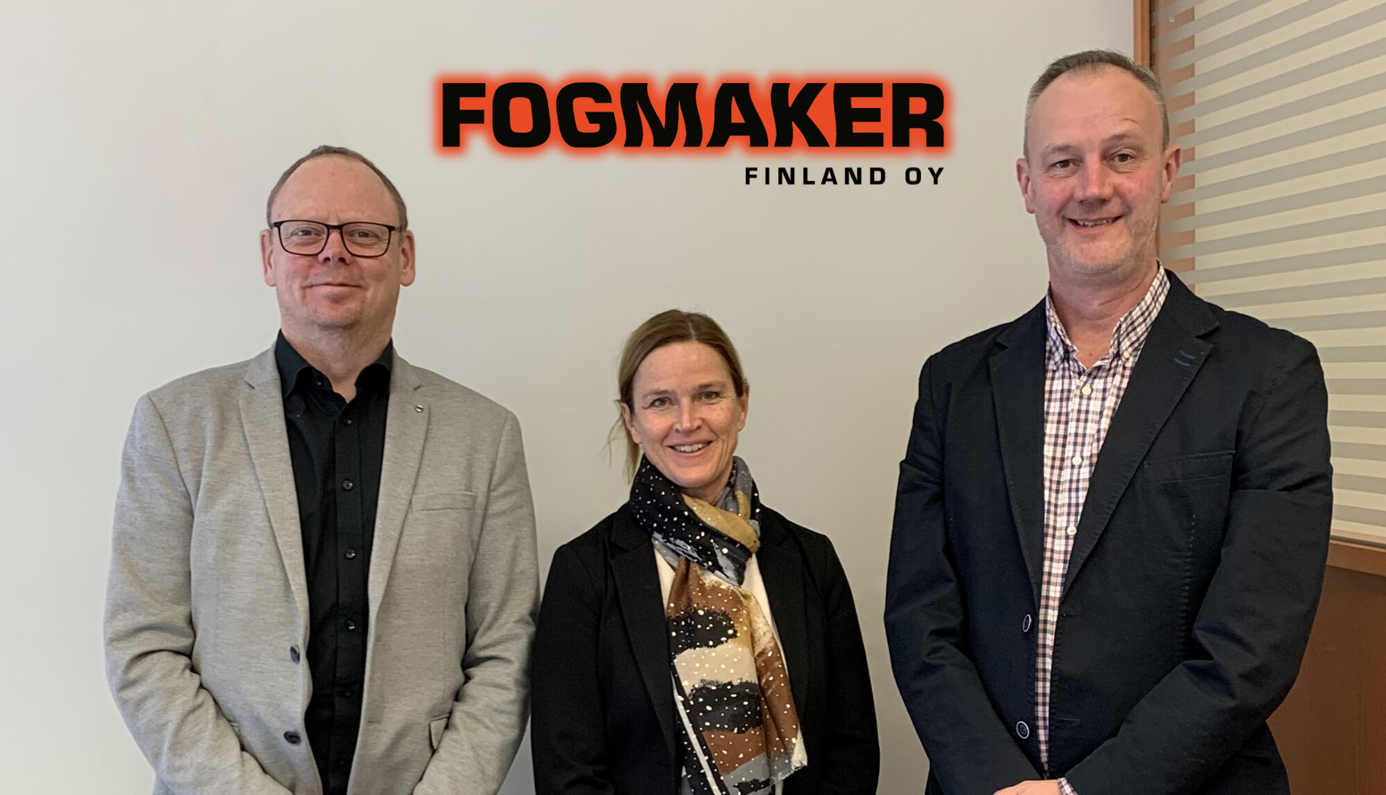 Lars Alrutz, CEO Fogmaker International, Marie Marvig, CEO Fogmaker Finland Oy, Kristian Lindström, ägare av Siveb Oy
